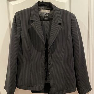 Black pinstripe pantsuit size 14